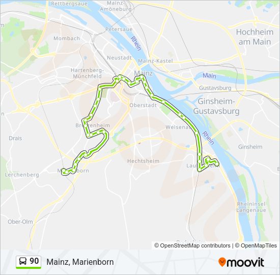 90 Bus Line Map