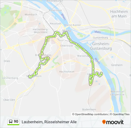 90 Bus Line Map