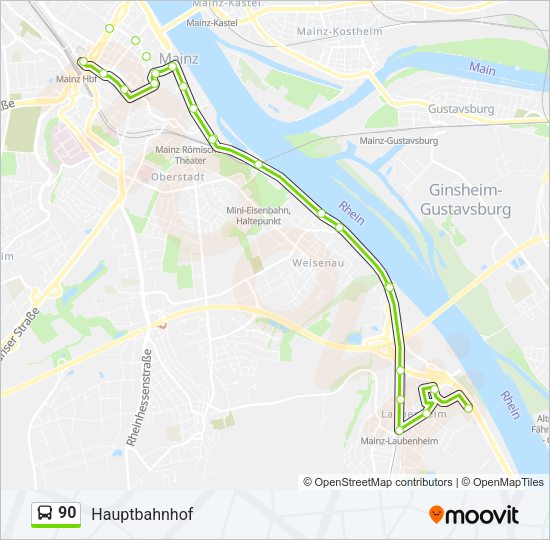 90 Bus Line Map