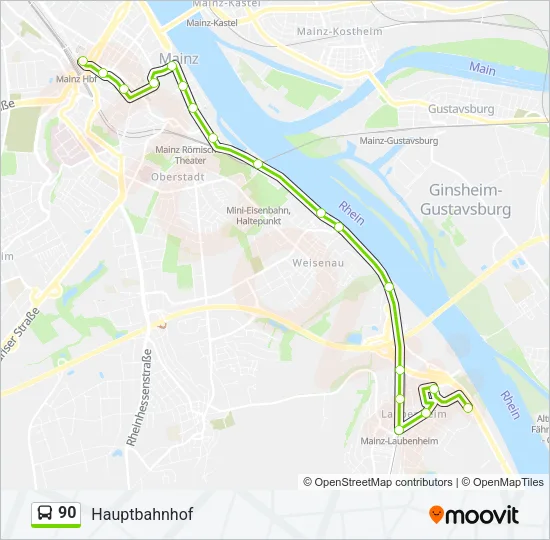 90 Bus Line Map
