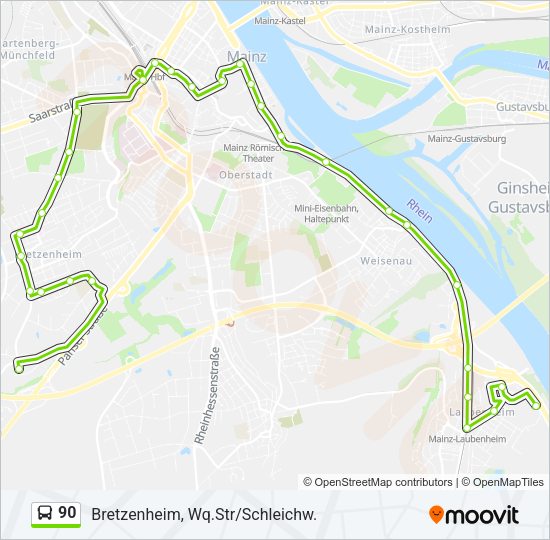 90 Bus Line Map