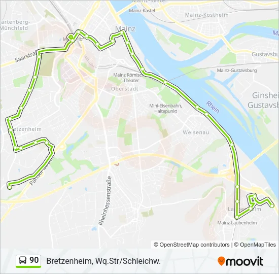 90 Bus Line Map