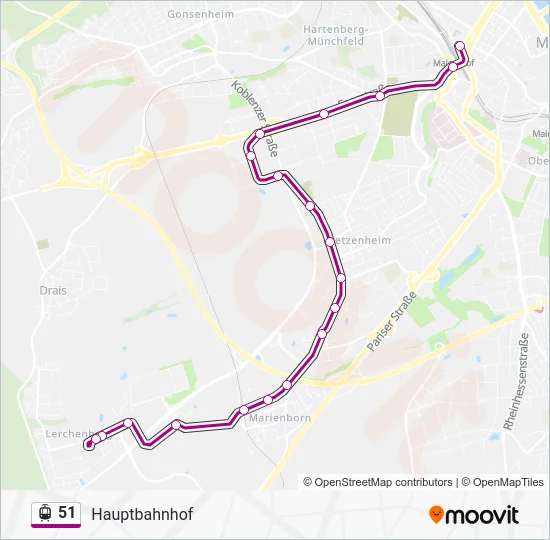51 Light Rail Line Map