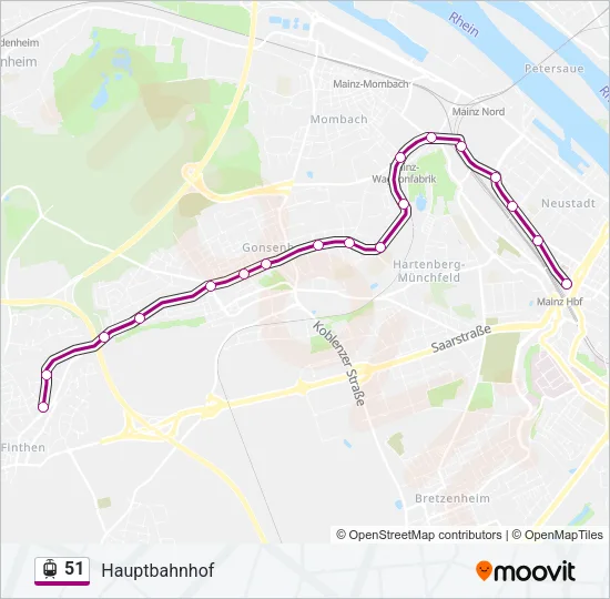 51 Light Rail Line Map