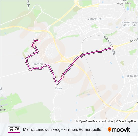 78 Bus Line Map