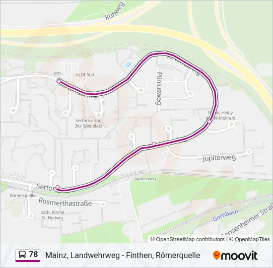 78 Bus Line Map
