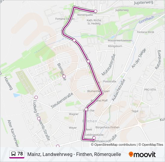 78 Bus Line Map