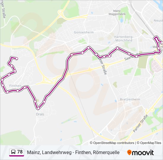 78 Bus Line Map