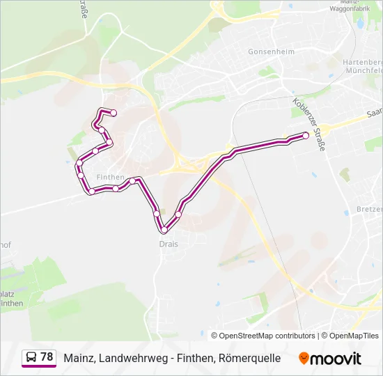 78 Bus Line Map