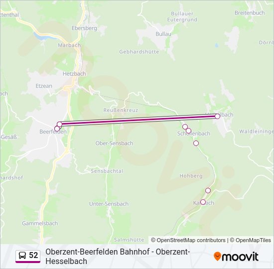 52 Bus Line Map