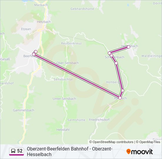 52 Bus Line Map