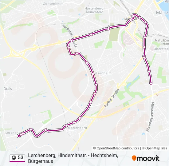 53 Light Rail Line Map