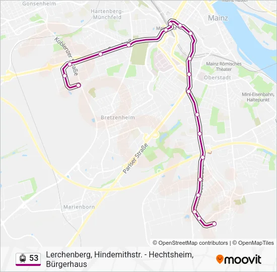 53 Light Rail Line Map