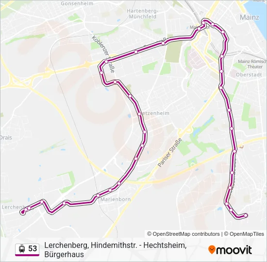 53 Light Rail Line Map