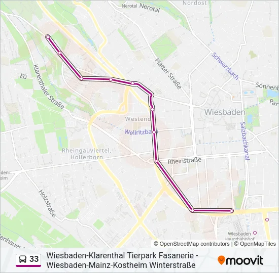 33 Bus Line Map