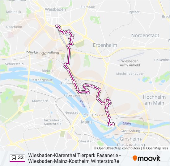 33 Bus Line Map