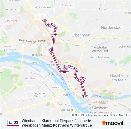 33 Bus Line Map
