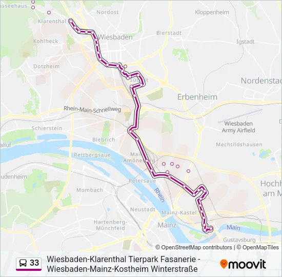 33 Bus Line Map