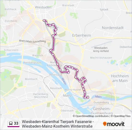 33 Bus Line Map