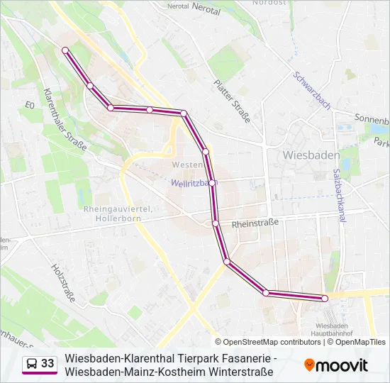 33 Bus Line Map