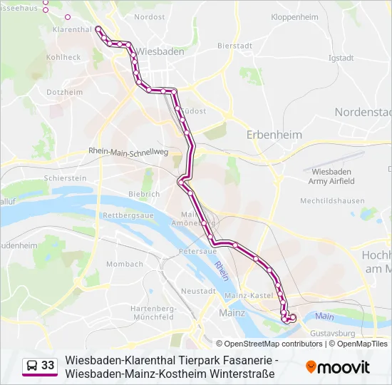 33 Bus Line Map