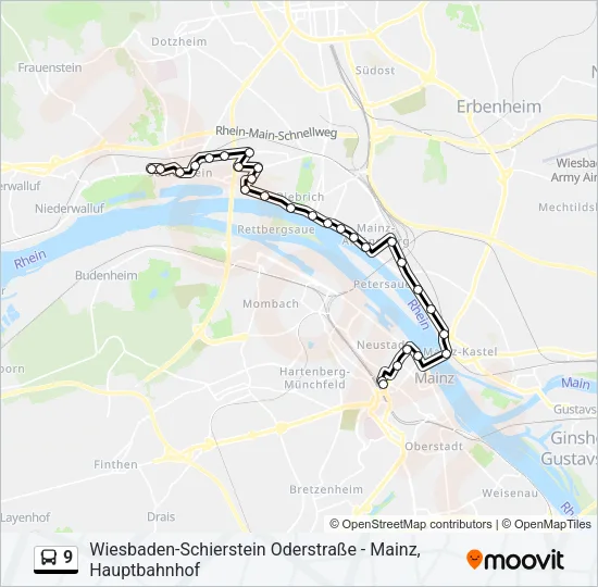 9 Bus Line Map