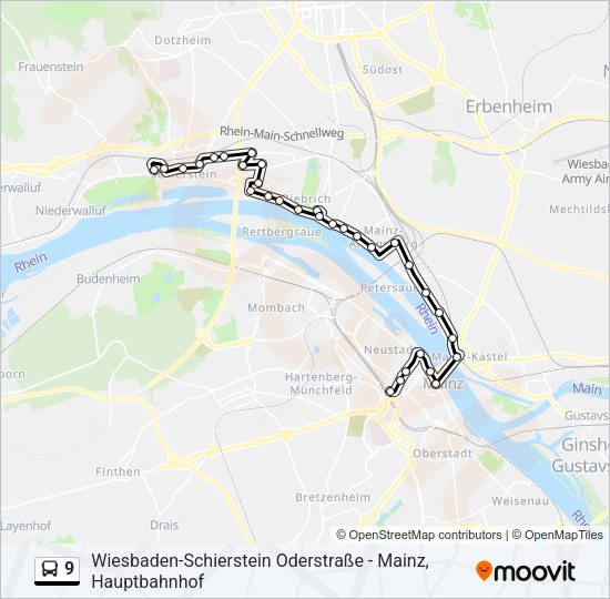 9 Bus Line Map