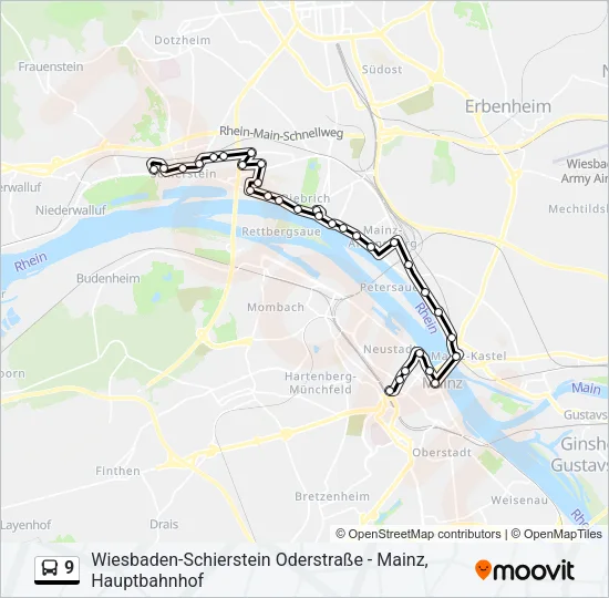 9 Bus Line Map