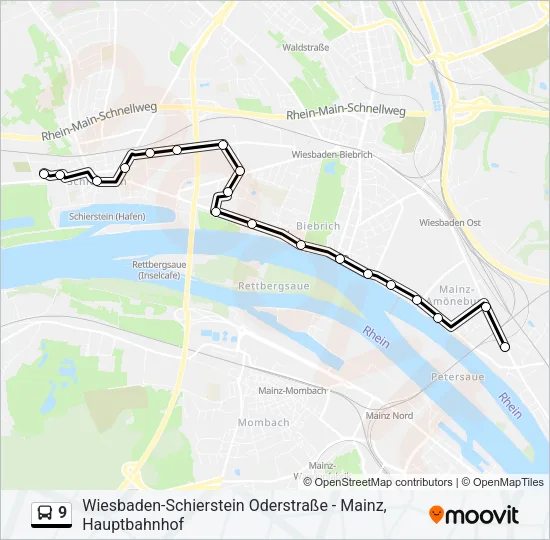 9 Bus Line Map