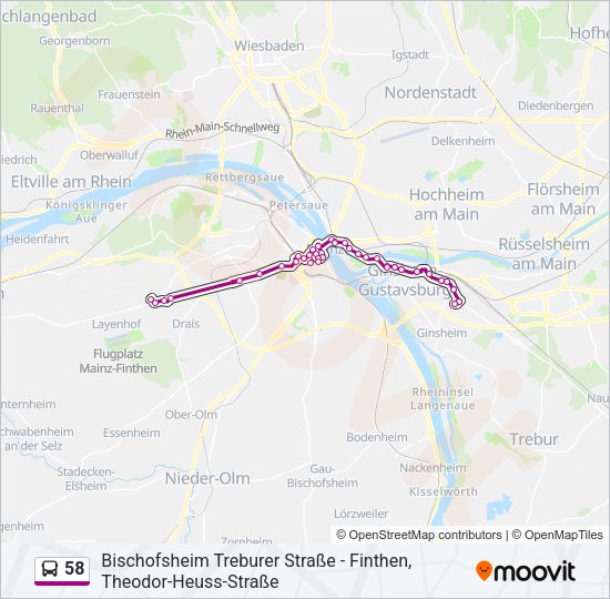 58 Bus Line Map
