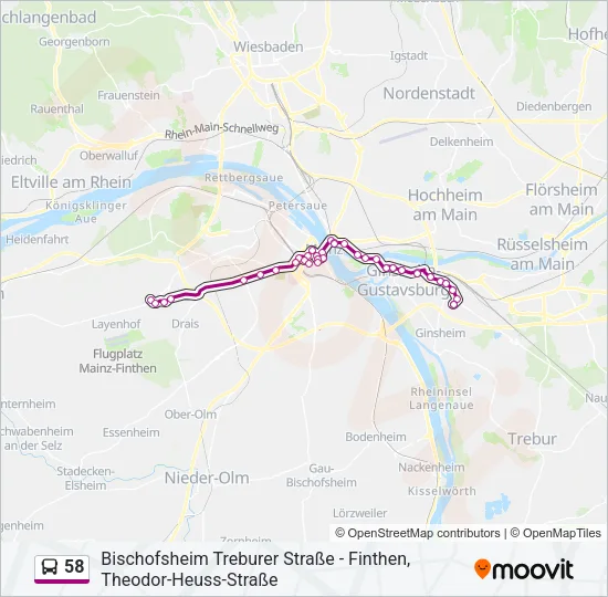 58 Bus Line Map