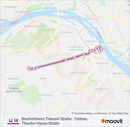 58 Bus Line Map