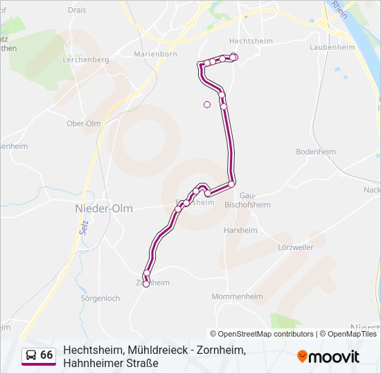 66 Bus Line Map