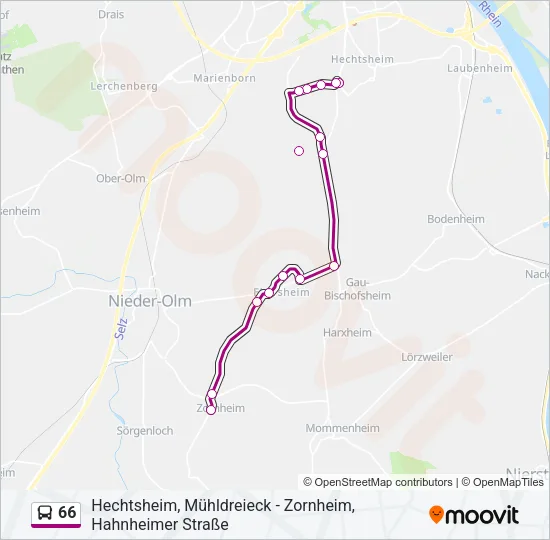 66 Bus Line Map