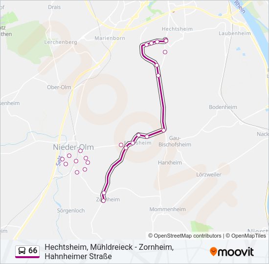 66 Bus Line Map