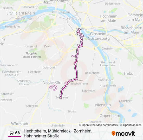 Buslinie 66 Karte
