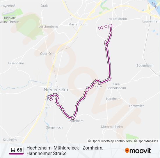 66 Bus Line Map
