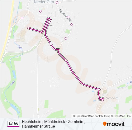 66 Bus Line Map