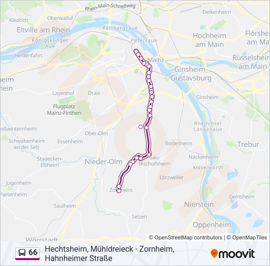 66 Bus Line Map