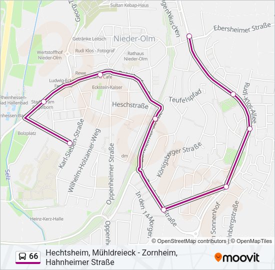 66 Bus Line Map