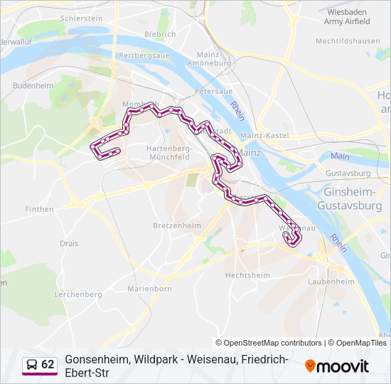62 Bus Line Map
