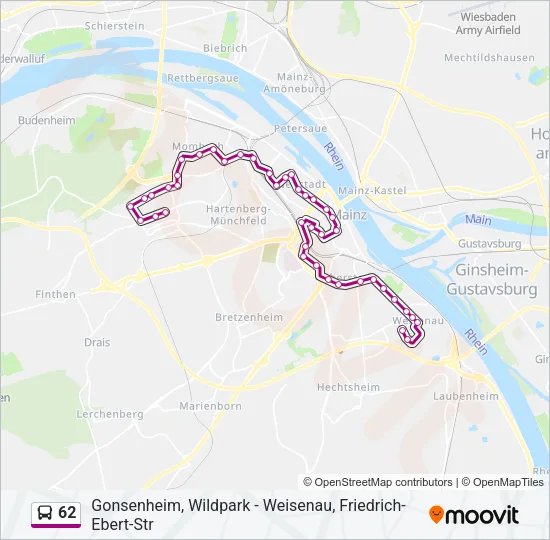 62 Bus Line Map