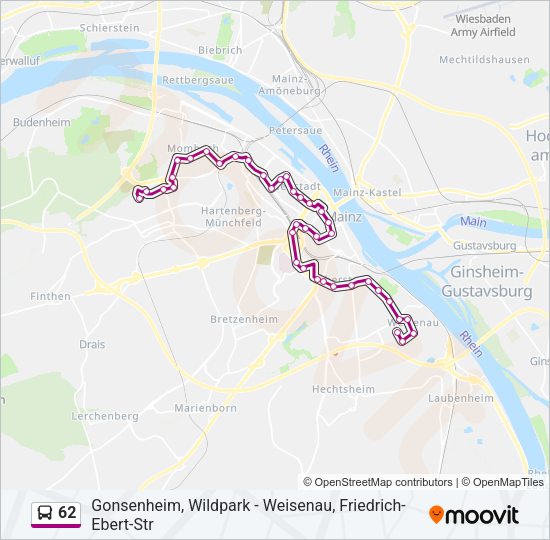 62 Bus Line Map