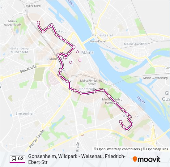 62 Bus Line Map