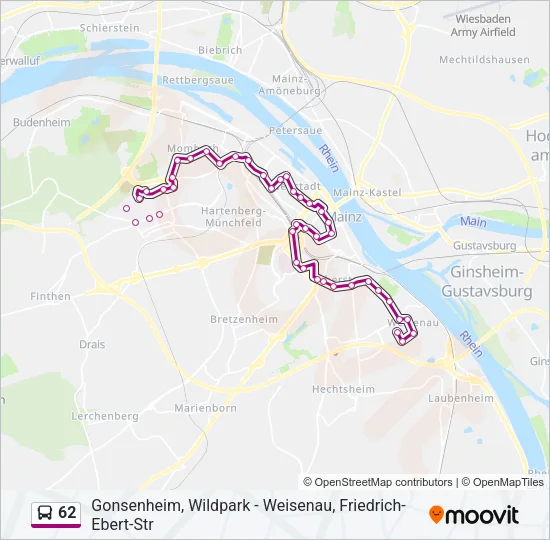 62 Bus Line Map
