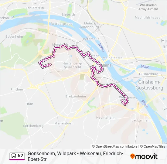 62 Bus Line Map