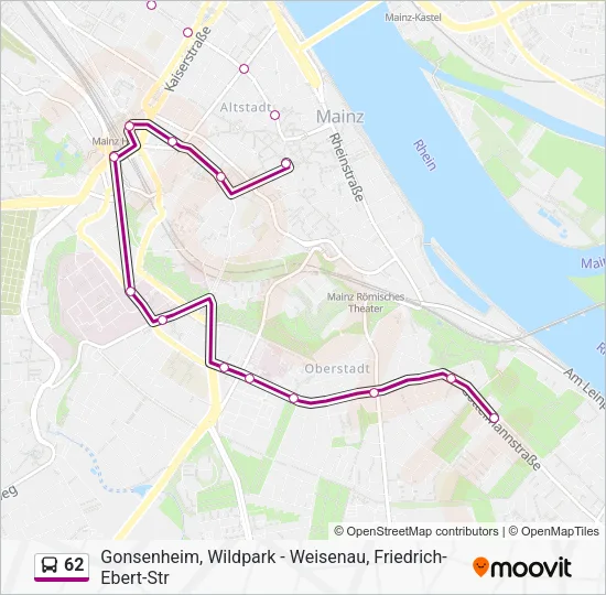 62 Bus Line Map