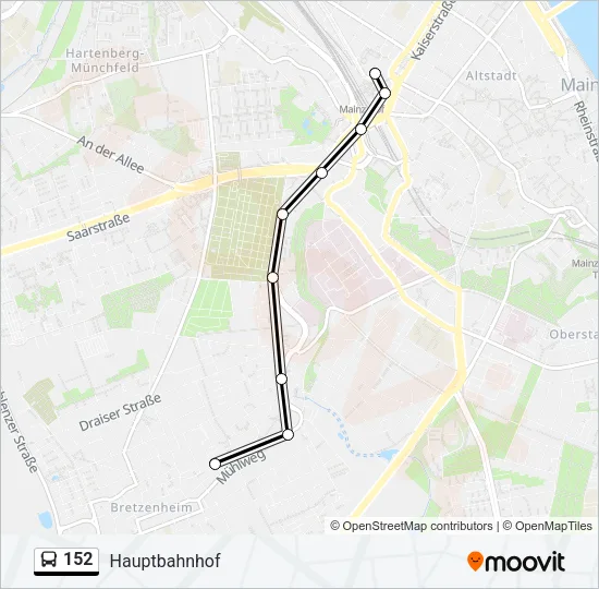 152 Bus Line Map