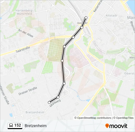 152 Bus Line Map