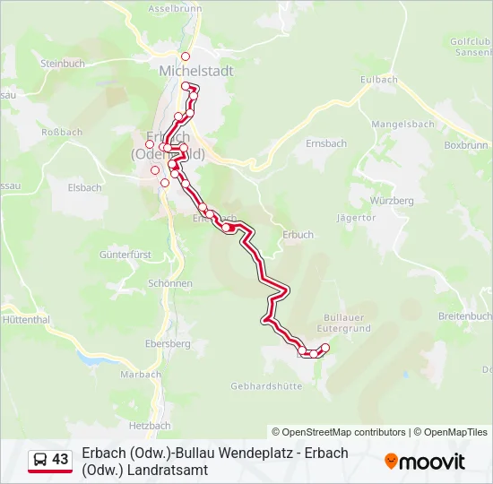43 Bus Line Map